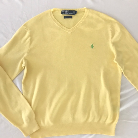 yellow polo v neck